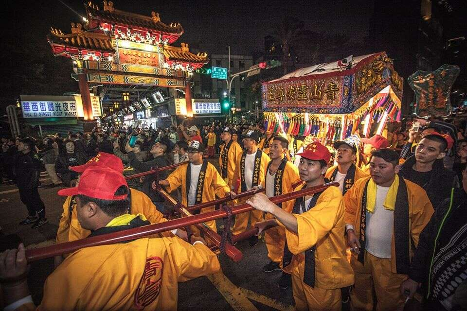 A religious parade in Taipei